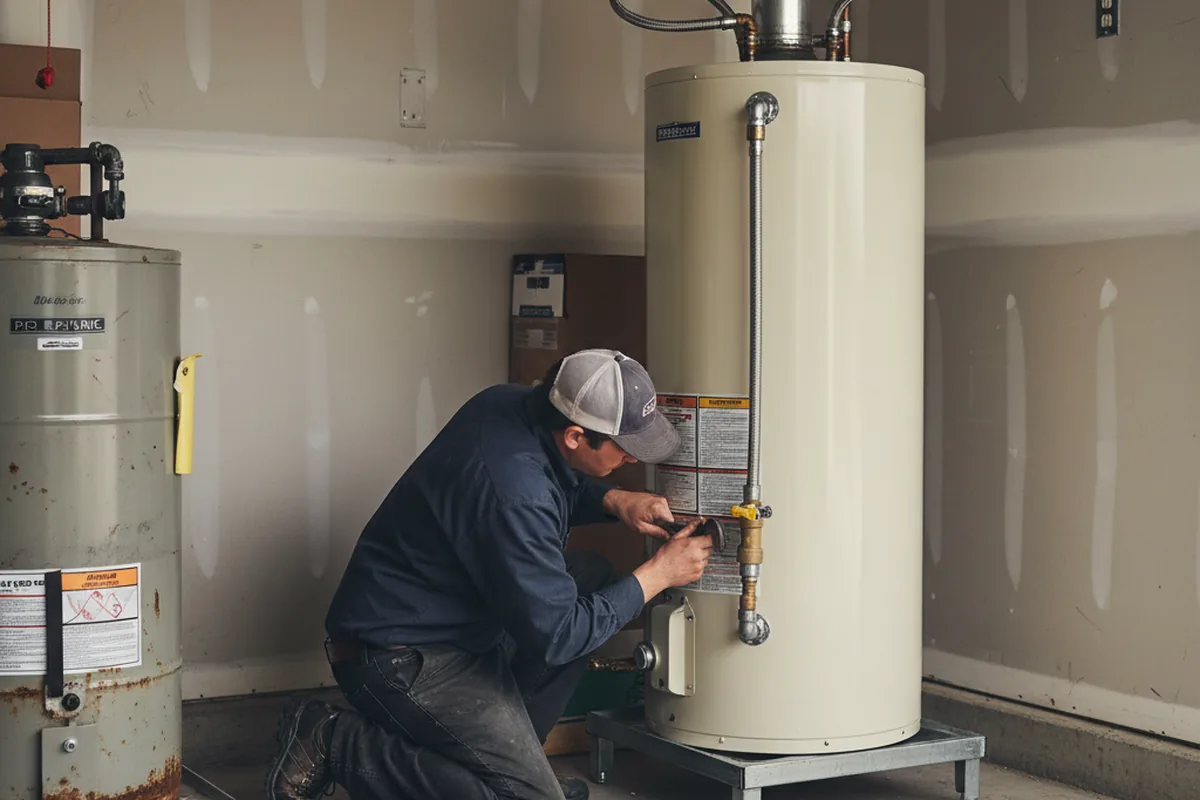 Water heater and shutoff valve replacement in Cross
