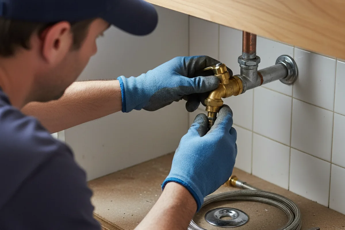Shutoff valve and fitting work during Faucet and Fixture Repair in Cross